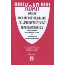 Кодекс об административных правонарушениях РФ на 15.04.17