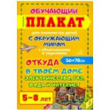 Откуда в твоем доме электричество, газ, вода и интернет. Обучающий плакат-раскраска для детей 5-8 лет