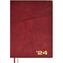 Ежедневник датированный на 2024 год Шеврет глосс, темно-красный, А5+, 176 листов