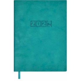 Ежедневник датированный на 2024 год Тиволли глосс, бирюзовый, А6+, 176 листов