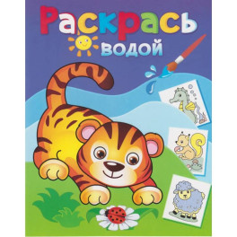 Водная раскраска "Маленький тигрёнок"