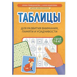 Таблицы для развития внимания, памяти и усидчивости у детей 7-9 лет