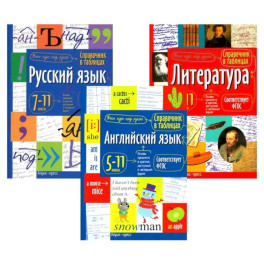 Справочник в таблицах. Русский язык. Литература. Английский язык. 7-11 кл. (комплект из 3-х книг)