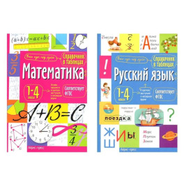 Справочник в таблицах. Математика. Русский язык. 1-4 кл. (комплект из 2-х книг)